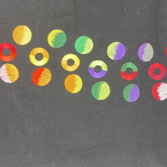 Nicola Quilter Mini Skirt Embroidered Circles Black Size 8-10 Unique Designer - Picture 4 of 8